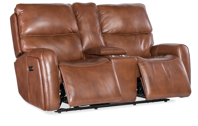 Hooker Furniture Crosby Zero Gravity Power Console Loveseat with Power Headrest and Lumbar SS741-PHZL2C-080