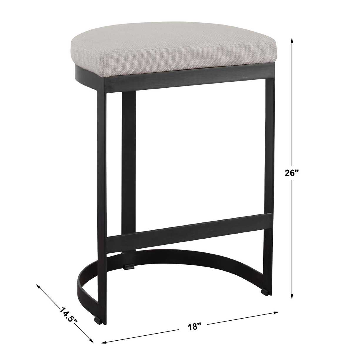 Ivanna Counter Stool, Black - Beige