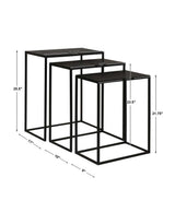 Coreene Nesting Tables, Black, S/3