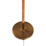 Amelia Rattan Floor Lamp - Aged Brass
