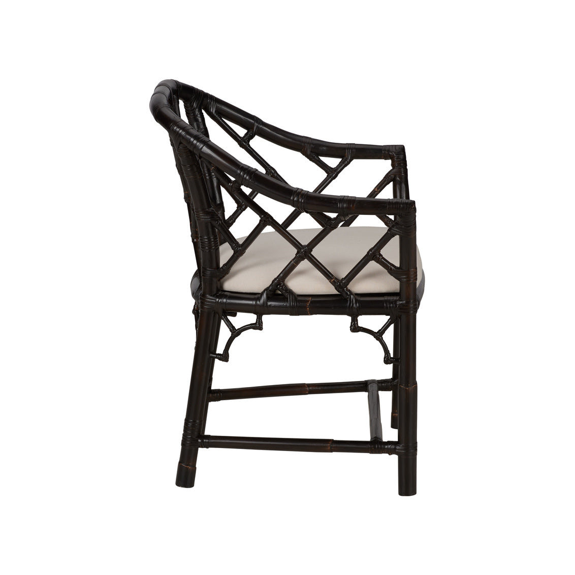 Chippendale Bamboo Arm Chair - Cracked Pepper