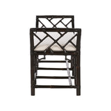 Chippendale Bamboo Regency Bench - Cracked Pepper
