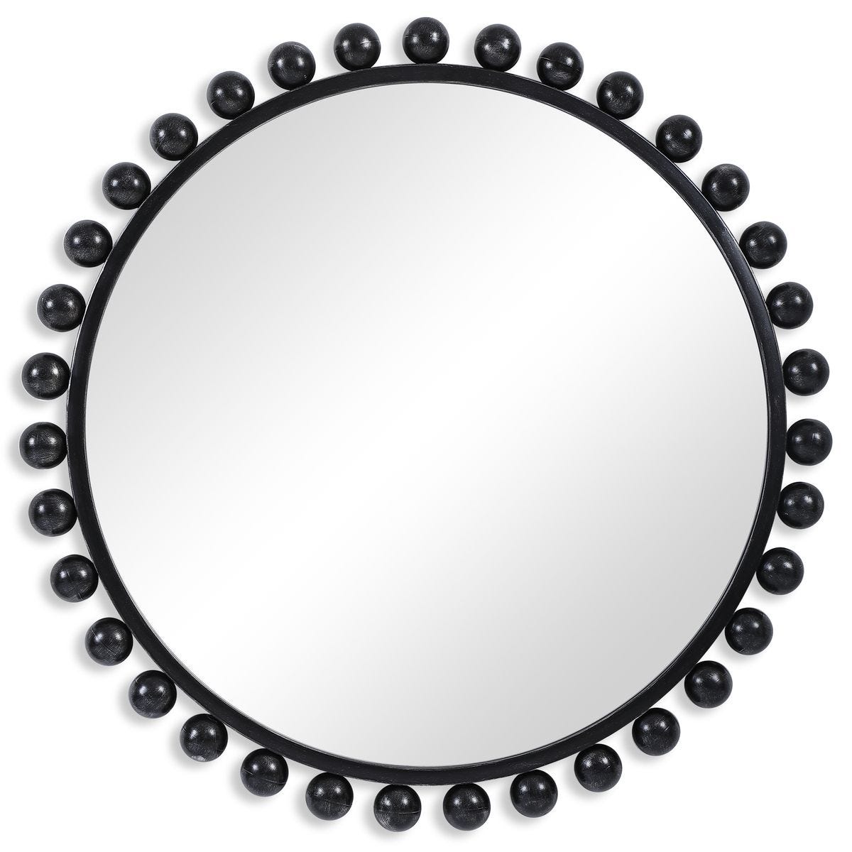 Cyra Round Mirror, Black - Kings Fine Art & Decor