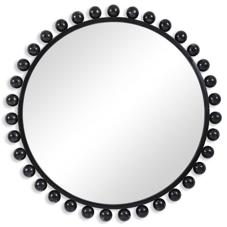 Cyra Round Mirror, Black - Kings Fine Art & Decor
