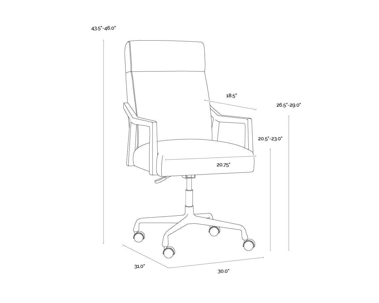 collin-office-chair-brown-110542 - view 31