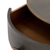 Shagreen Round Nightstand - Kings Fine Art & Decor