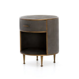 Shagreen Round Nightstand - Kings Fine Art & Decor