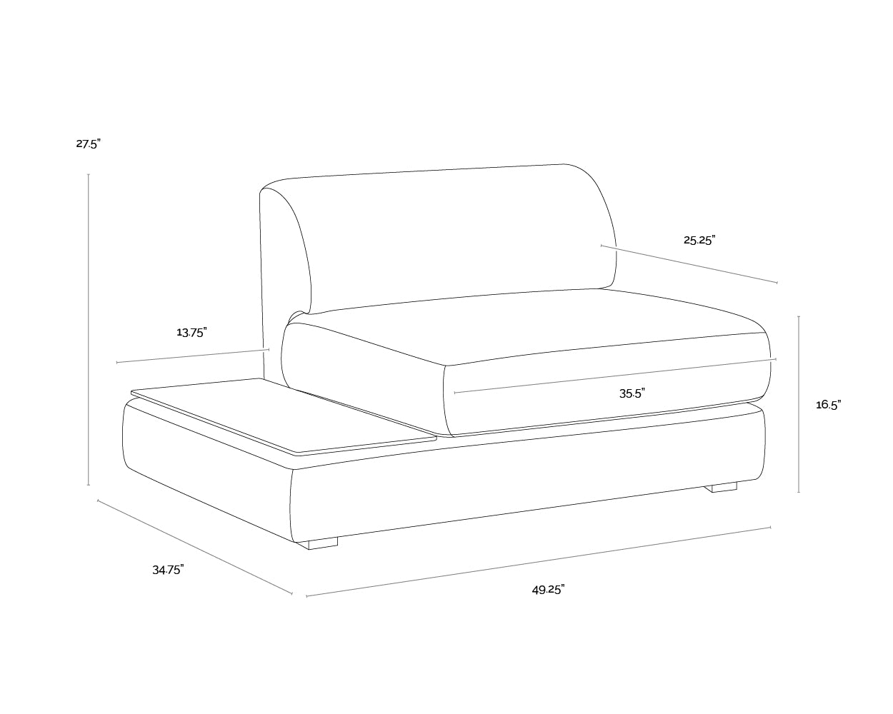 harmony-modular-armless-chair-left-shelf-107901 - view 11