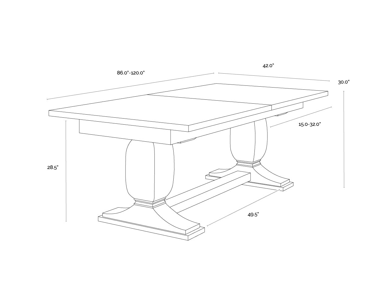 rhaenyra-extension-dining-table-86-to-120-110832 - view 11