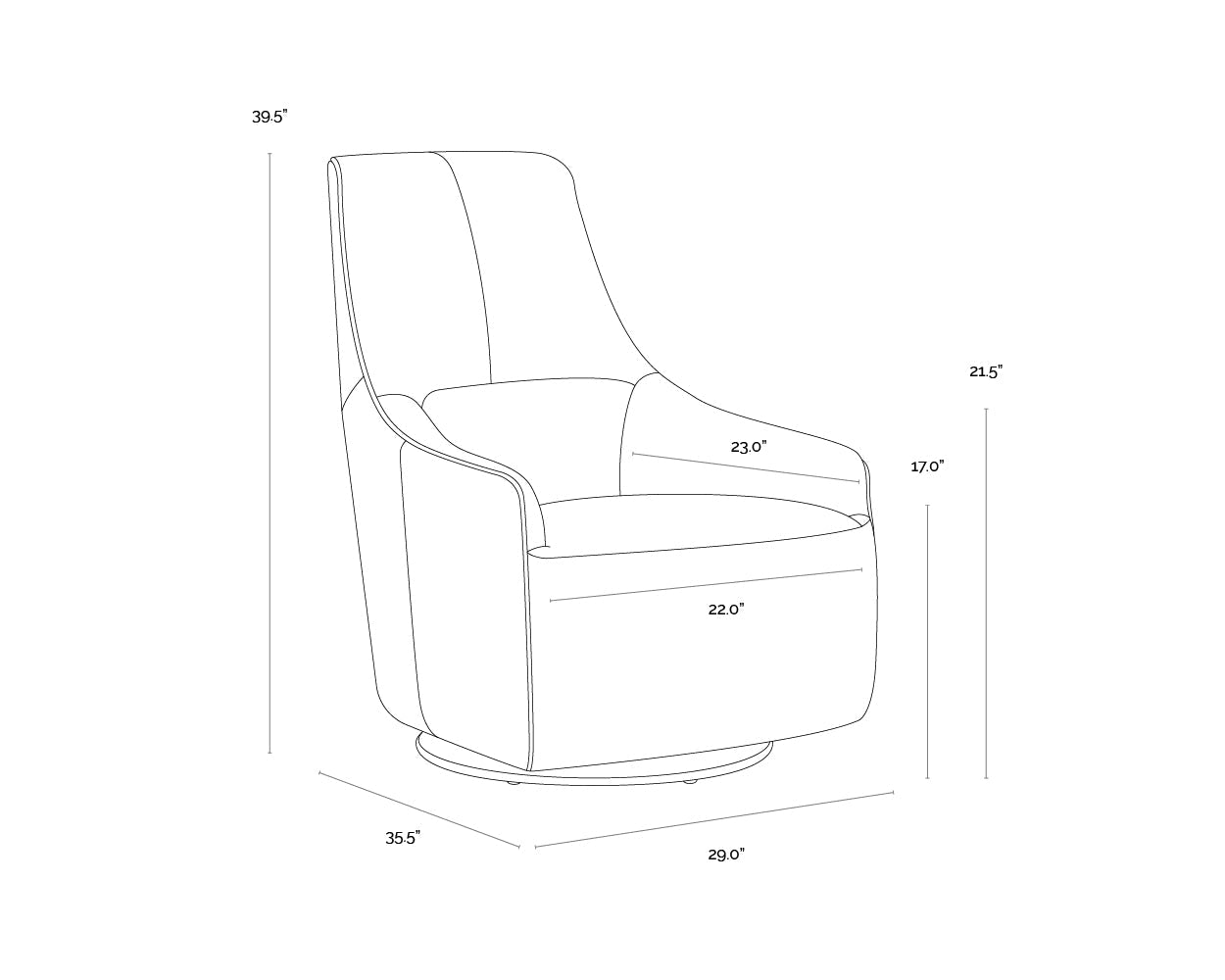 carmine-swivel-lounge-chair-111264 - view 13