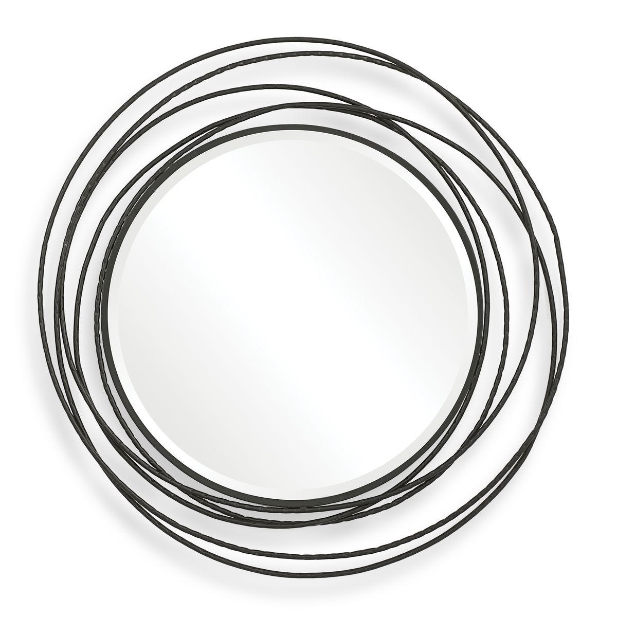 Whirlwind Round Mirror, Black - Kings Fine Art & Decor