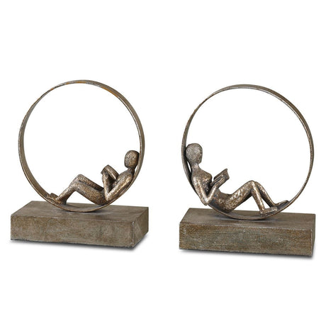 Lounging Reader Bookends, S/2 - Kings Fine Art & Decor