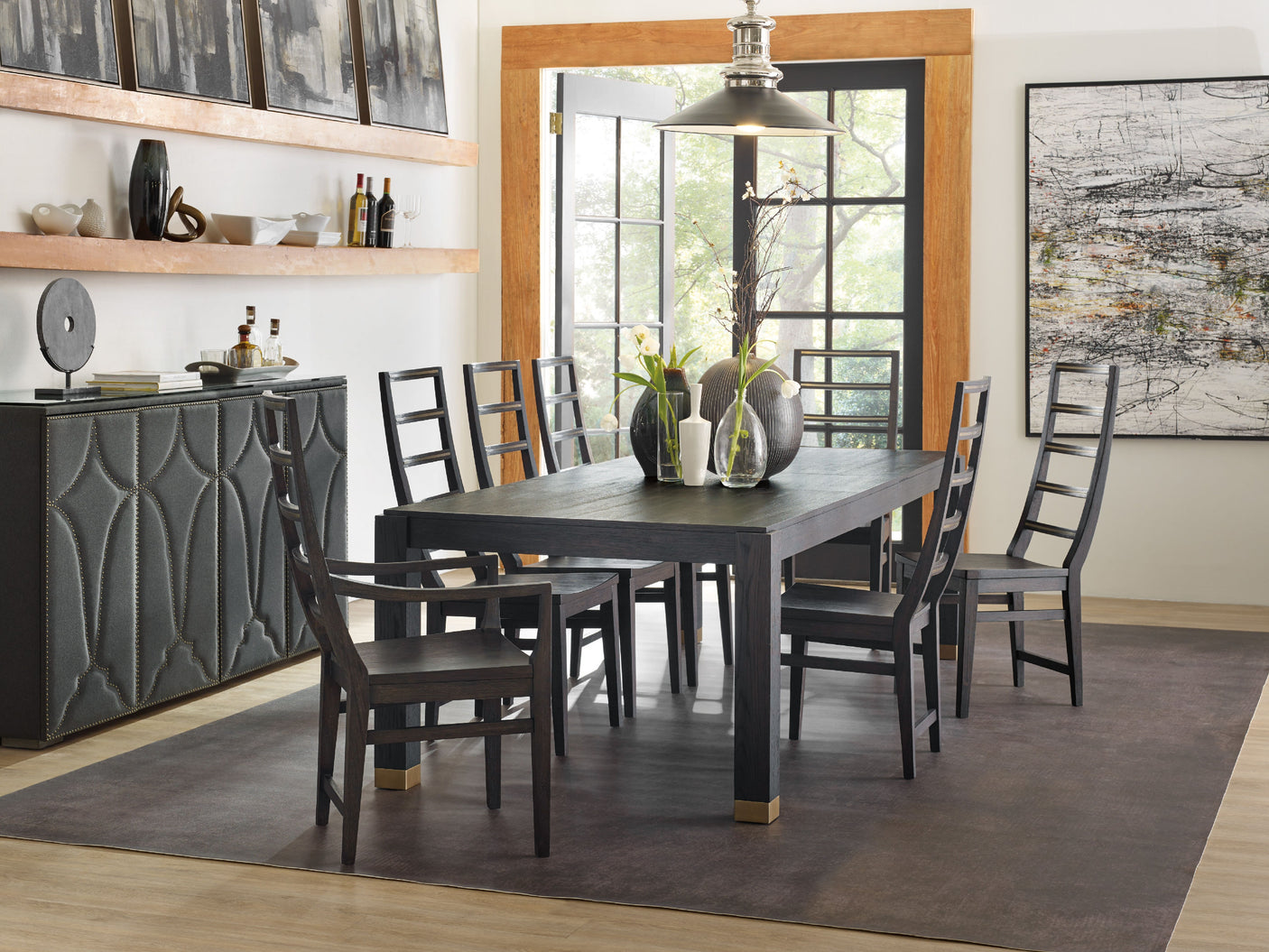 Hooker Furniture Curata Rectangle Dining Table w/2-20in leaves 1600-75200A-DKW