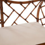 Chippendale Bamboo Settee -Brown