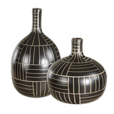 Graphite Stride Vases, S/2 - Kings Fine Art & Decor