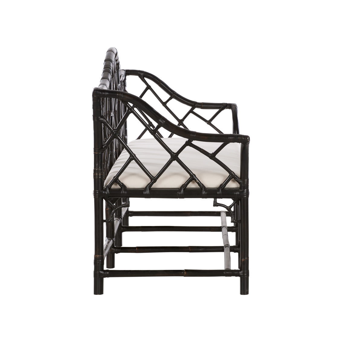 Chippendale Bamboo Settee - Cracked Pepper