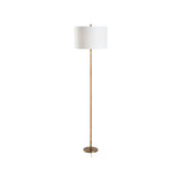 Amelia Rattan Floor Lamp - Aged Brass