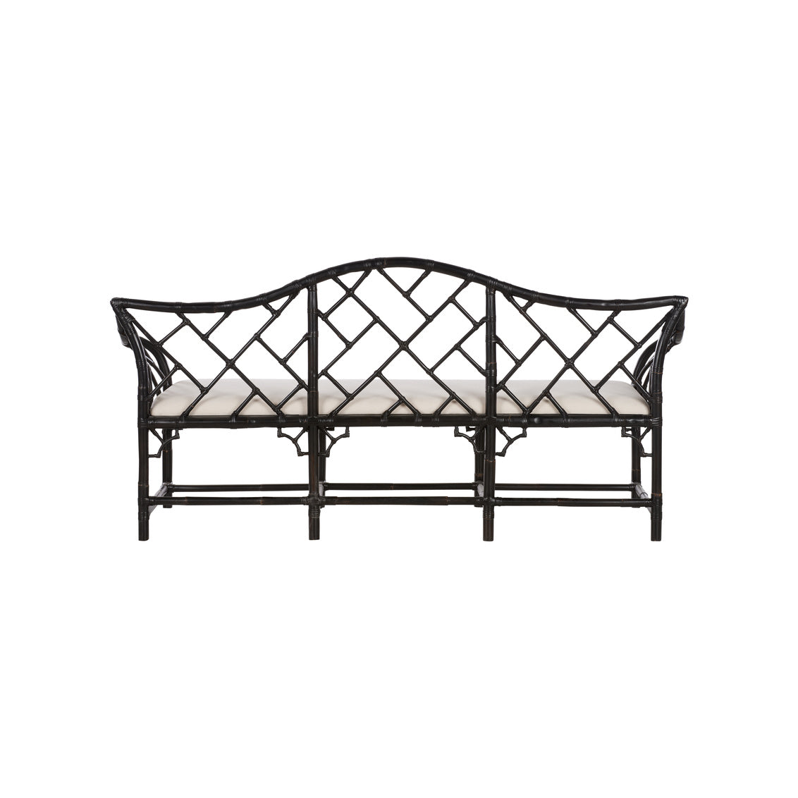 Chippendale Bamboo Settee - Cracked Pepper