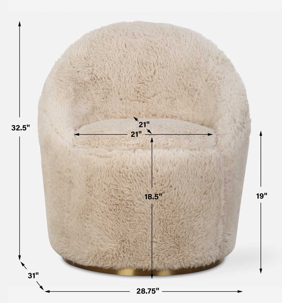 Crue Swivel Chair, Sheepskin