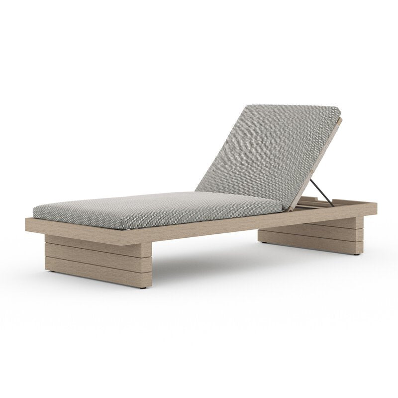 Leroy Outdoor Chaise - Washed Brown - Kings Fine Art & Decor