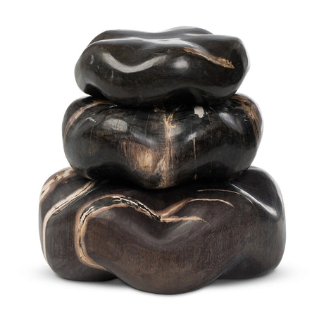 Petrified Wood Organic Sculpture, Set Of 3 - Kings Fine Art & Decor
