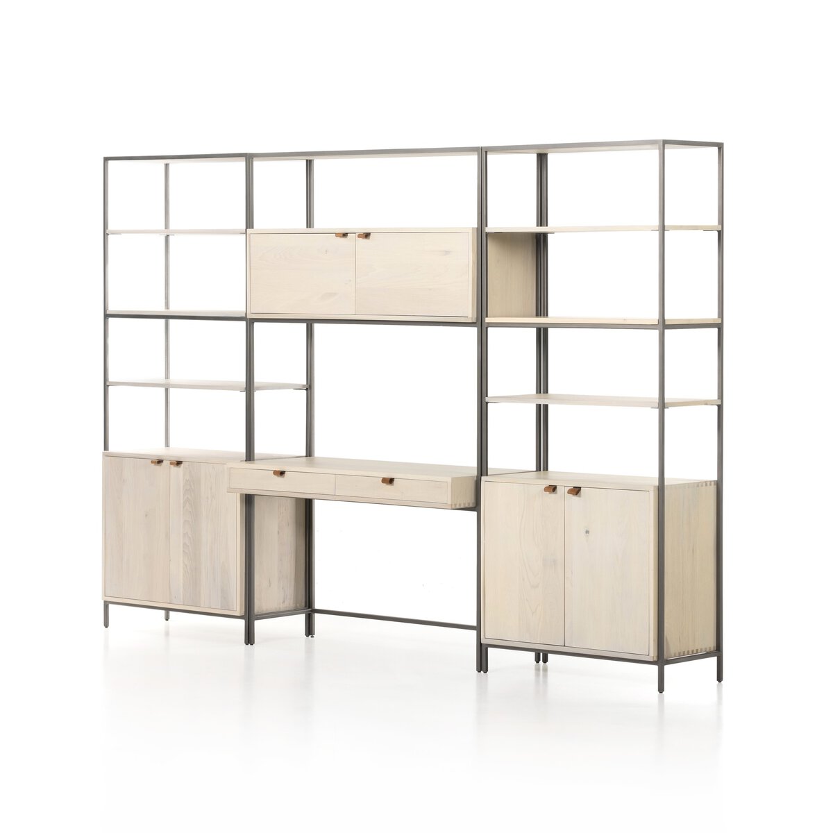 Trey Modular Wall Desk With 2 Bookcases - Kings Fine Art & Decor