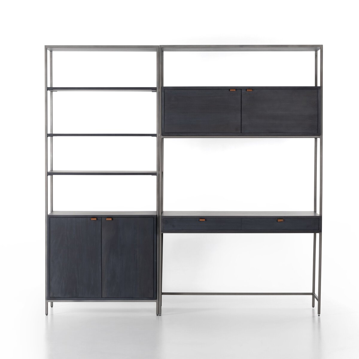 Trey Modular Wall Desk With 1 Bookcase - Kings Fine Art & Decor