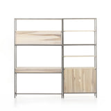 Trey Modular Wall Desk With 1 Bookcase - Kings Fine Art & Decor