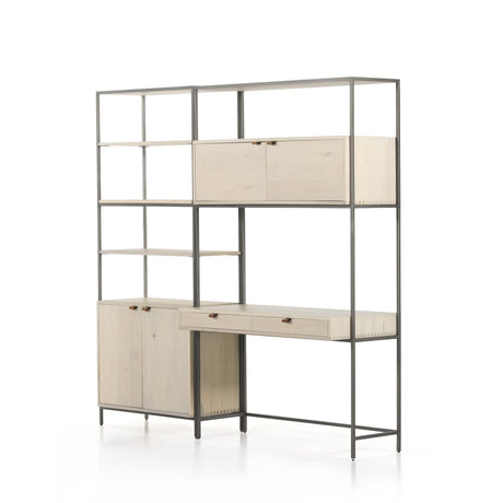 Trey Modular Wall Desk With 1 Bookcase - Kings Fine Art & Decor