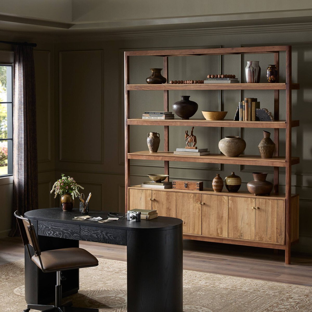 Reza Wide Bookcase - Kings Fine Art & Decor
