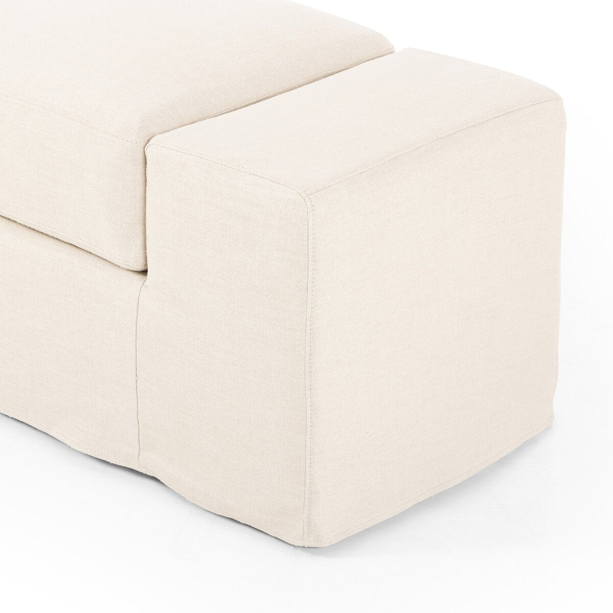 Wide Arm Slipcover Accent Bench - Kings Fine Art & Decor