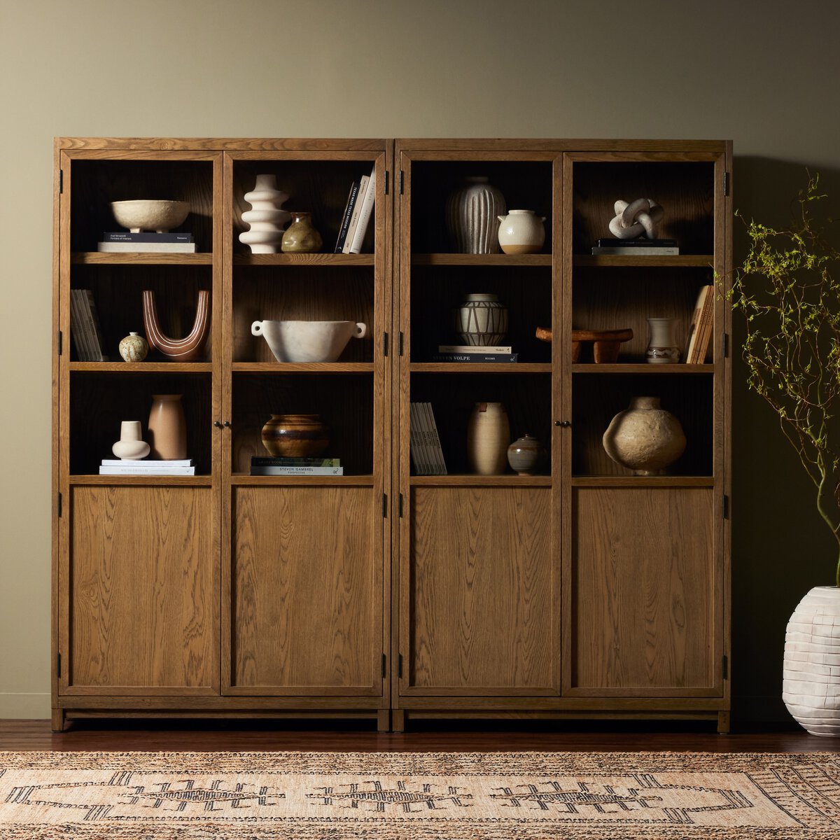 Millie Panel And Glass Door Double Cabinet - Kings Fine Art & Decor