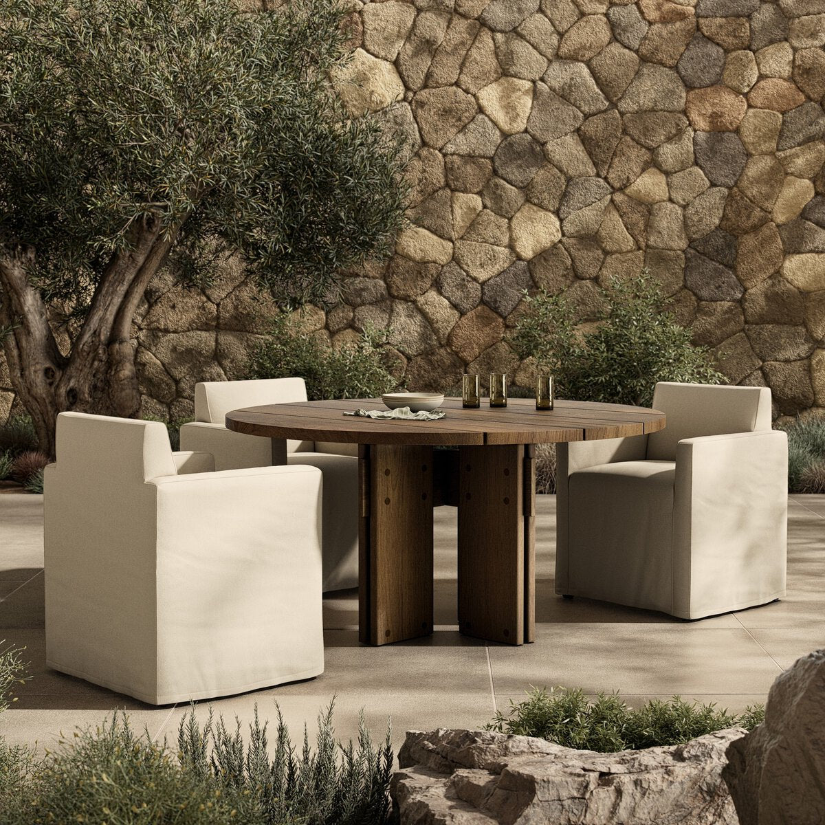 Railay Round Outdoor Dining Table-60" - Kings Fine Art & Decor
