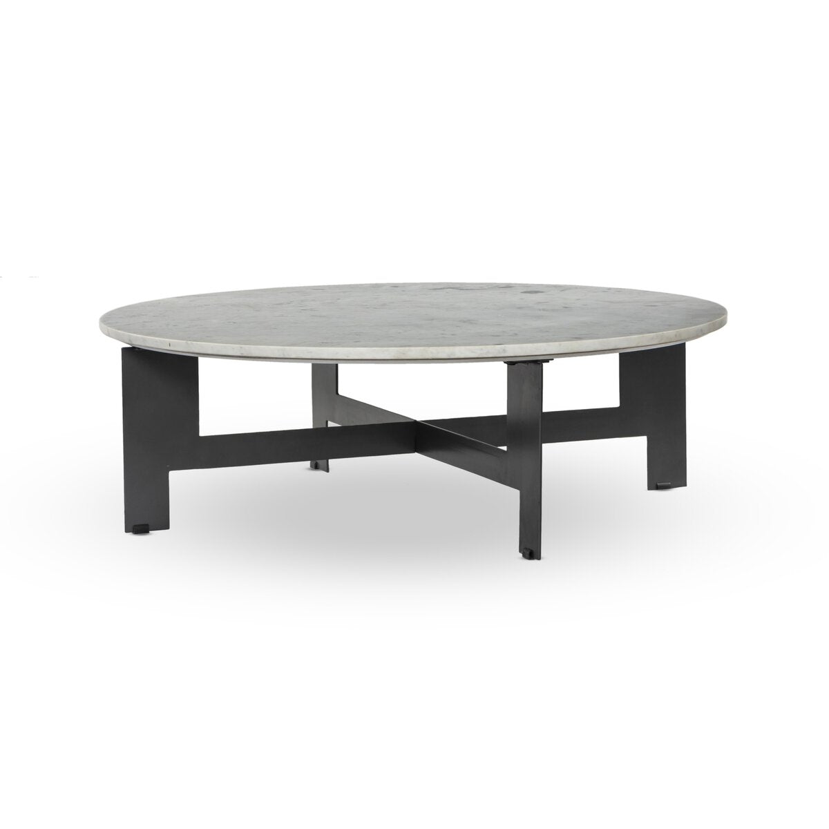 Marble Round Coffee Table With Iron - Kings Fine Art & Decor