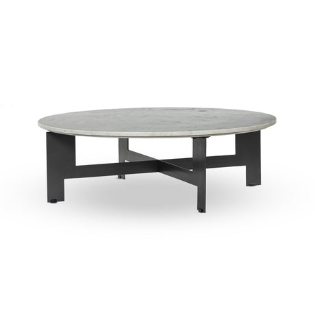Marble Round Coffee Table With Iron - Kings Fine Art & Decor