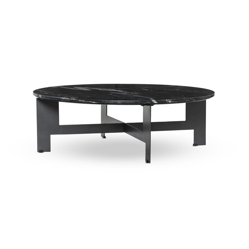 Marble Round Coffee Table With Iron - Kings Fine Art & Decor