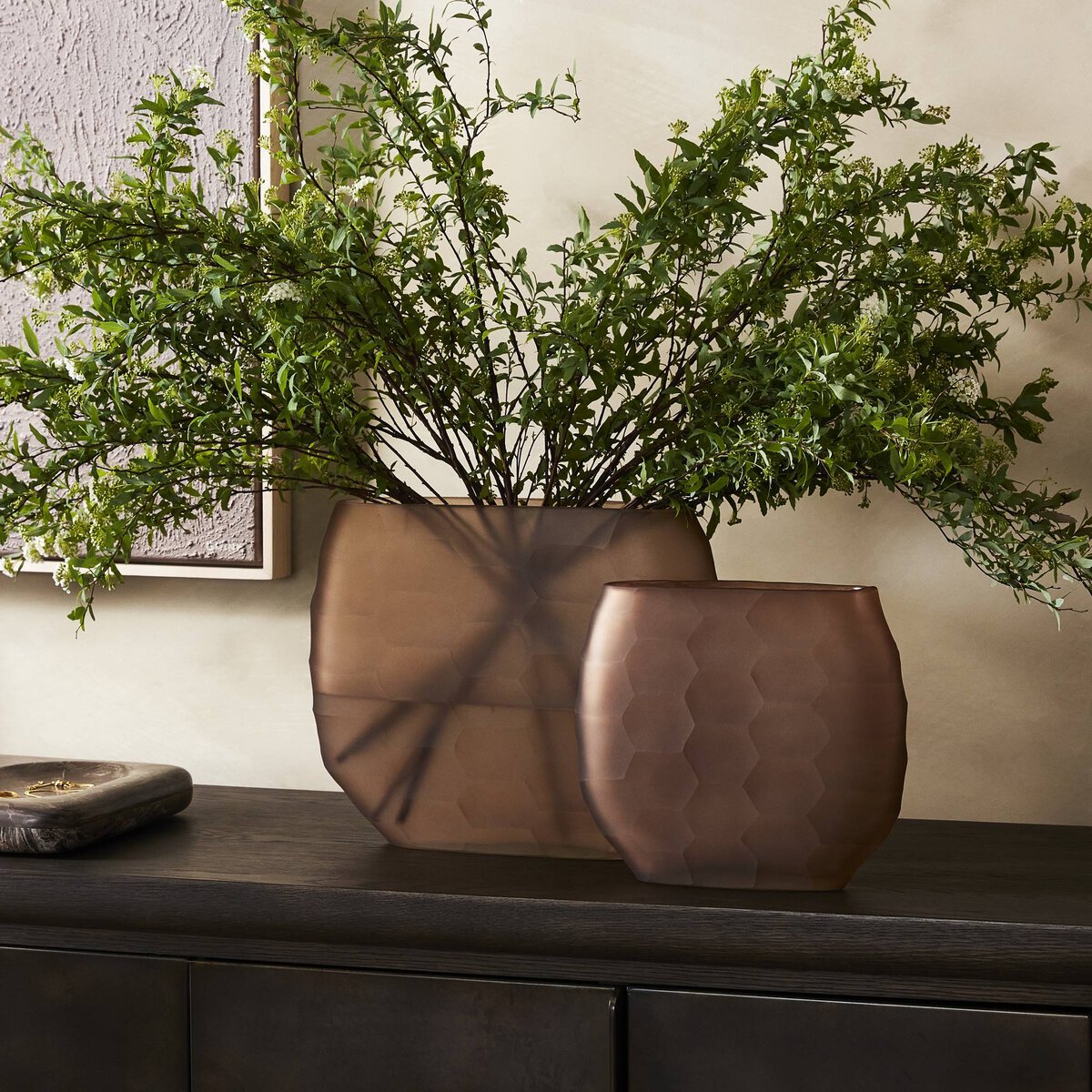 Textured Glass Oval Vases - Kings Fine Art & Decor