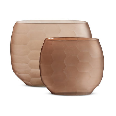 Textured Glass Oval Vases - Kings Fine Art & Decor