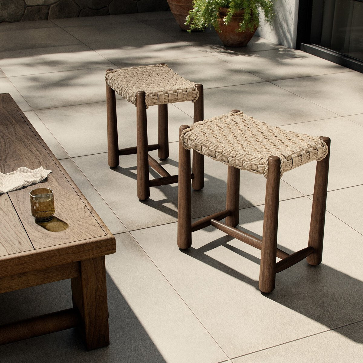 Savio Outdoor Accent Stool - Kings Fine Art & Decor
