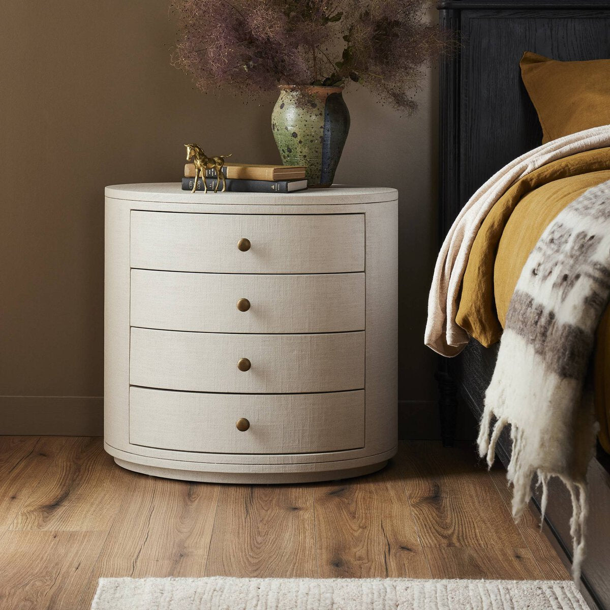 Amelia Oval Nightstand - Kings Fine Art & Decor