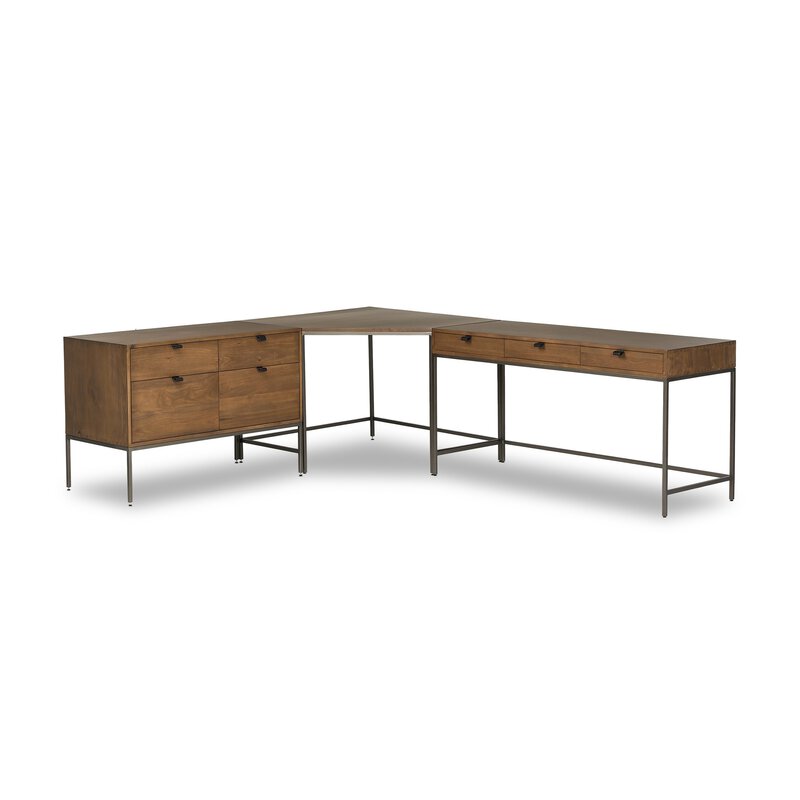 Trey Wide Filing Cabinet Desk System - Kings Fine Art & Decor