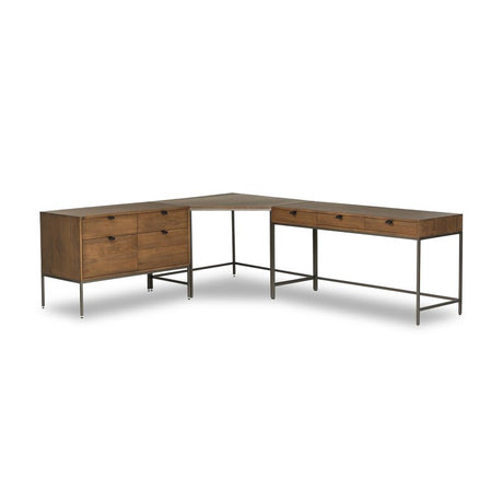 Trey Wide Filing Cabinet Desk System - Kings Fine Art & Decor