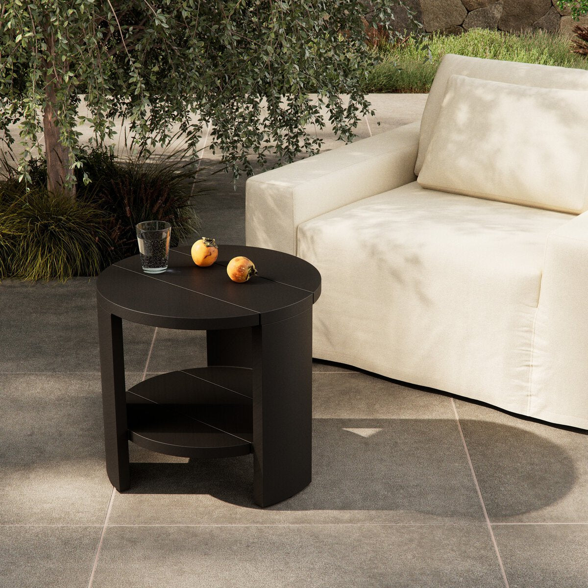 Roca Outdoor Round Metal End Table - Kings Fine Art & Decor