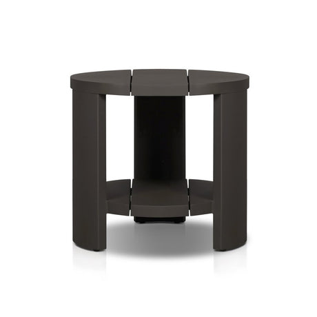 Roca Outdoor Round Metal End Table - Kings Fine Art & Decor