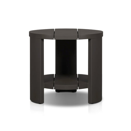 Roca Outdoor Round Metal End Table - Kings Fine Art & Decor