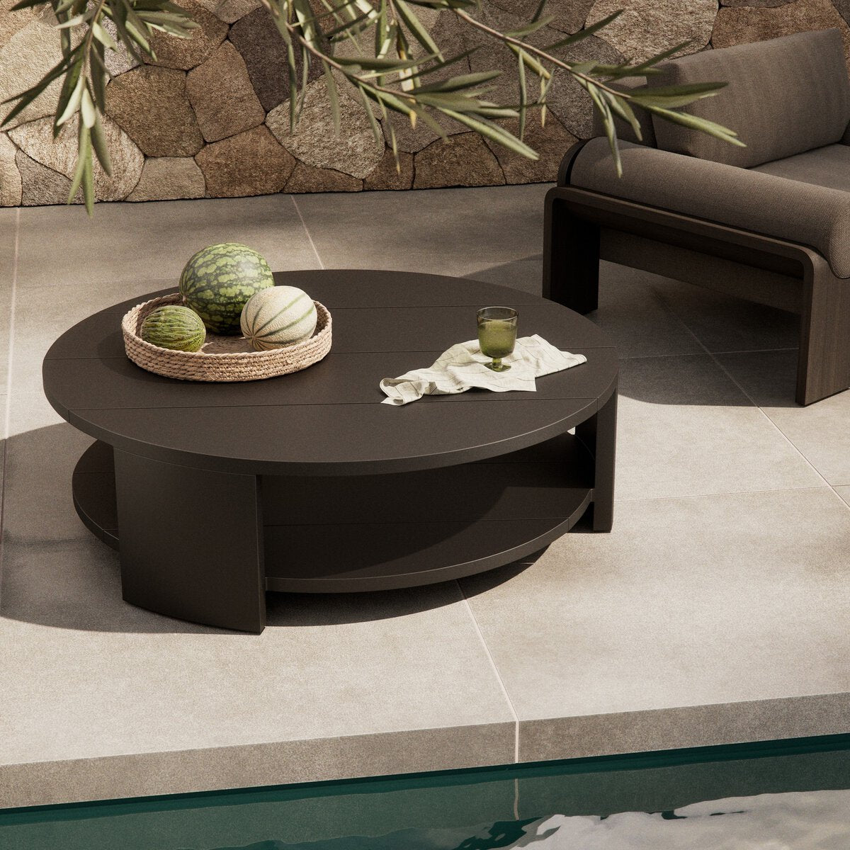 Roca Outdoor Round Metal Coffee Table - Kings Fine Art & Decor