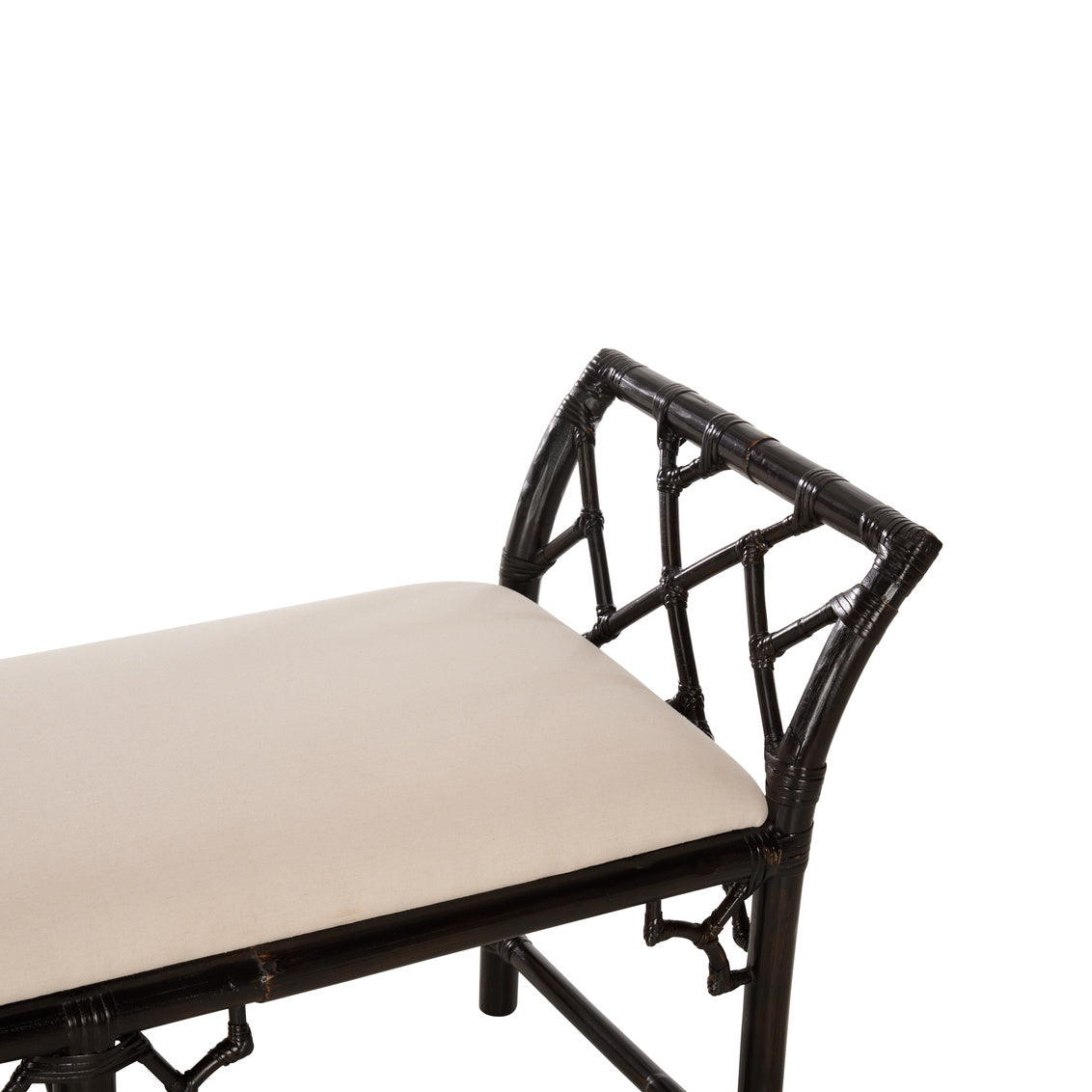 Chippendale Bamboo Regency Bench - Cracked Pepper