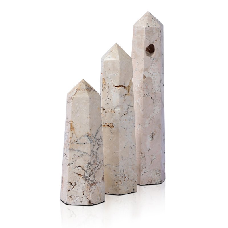 Travertine Obelisk Set - Kings Fine Art & Decor
