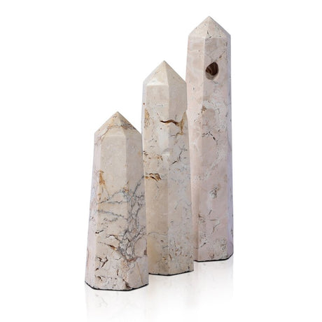 Travertine Obelisk Set - Kings Fine Art & Decor