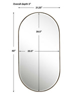 Lago Oval Mirror, Gold